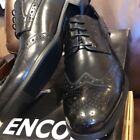 NWB Encore By Fiesso BLACK Wingtip GENUINE LEATHER Shoes loafer oxford FI3165