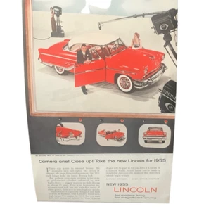 Fotocamera Lincoln vintage 1955 One Ed Sullivan pubblicità pubblicitaria - Foto 1 di 4