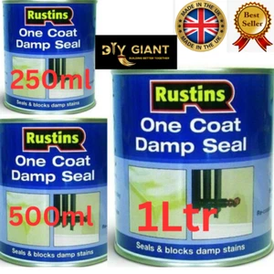 Rustins One Coat Feuchtdichtung Lackdichtungen und -blöcke Feucht- und Wasserflecken alle Größen - Bild 1 von 2