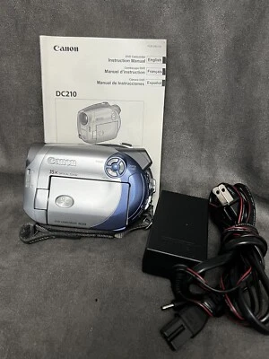 Canon DC210 DVD Camcorder with 35x Optical Zoom - Silver, Bundle [Tested] - Image 1 of 4