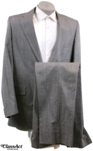 Psc Quality Clothing Men's 2 Pc Suit 2 Btn Gray Glen Plaid 42L Flat Fronts 36" W - Picture 1 of 7