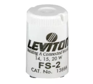 (10)- Leviton 14W 15W 20W 2-Pin FS-2 T8 Fluorescent Light Starter  - Picture 1 of 1