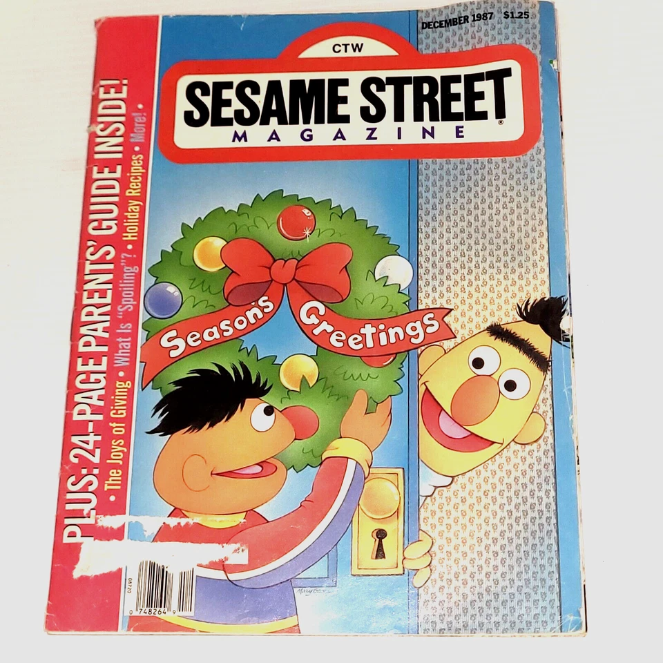 Vintage CTW Sesame Street Magazine December 1987 Bert & Ernie Seasons Greetings - Image 1 of 4