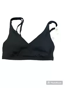 OFFLINE By Aerie Sports Bra Medium Support Black Wire-free Removable Pads L nWT - Picture 1 of 6