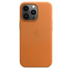 Funda/Cubierta de Cuero Genuino/Oficial Apple iPhone 13 Pro - Marrón Dorado - Imagen 1 de 10