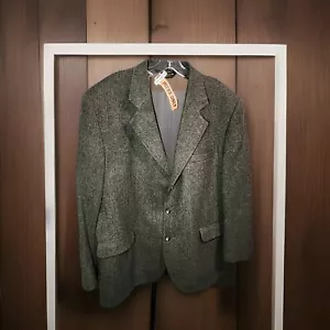 Woolrich Mens Wool Herringbone Three Button Sportcoat Jacket Brown Lined 48 R - Picture 1 of 9