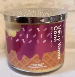 Bath & Body Works Berry Waffle Cone Candle Scented 3 Wick NEW 2024 - Picture 1 of 3