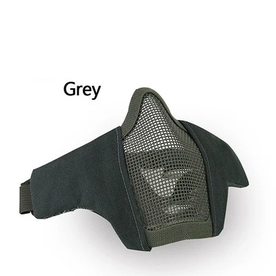 Tactical Airsoft Mask Half Lower Face Paintball Protective Metal Steel Mesh Mask - Image 1 of 4