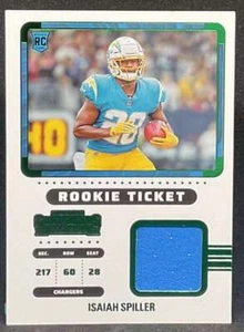 2022 Panini ISAIAH SPILLER (RC) Chargers Green Rookie Ticket Swatch - Picture 1 of 2