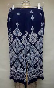 Pantaloni SOMA Cool Nights Tagliati Navy Stampa Navy Taglia Xs In perfette condizioni - Foto 1 di 7