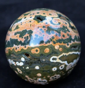 1.61lb Collectible ! Natural Round Eye Ocean Jasper Agate Crystal Sphere Ball - Picture 1 of 20
