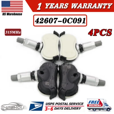 4pcs 315MHz Tire Pressure Sensor Fit Toyota RAV4 2019-2023 Sequoia 2018-19 TPMS - Image 1 of 4