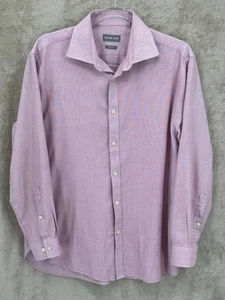 Michael Kors Shirt Mens Large 16.5 Red Slim Fit Button Up Preppy Dress Business - Picture 1 of 10