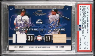 Todd Helton Larry Walker 2003 Prestige relíquia dupla automática /400 #C-24 PSA/DNA raro - Imagem 1 de 2