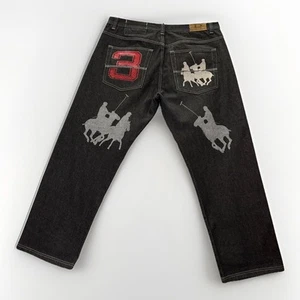 Pantalones de mezclilla de patinador de hip hop de pierna ancha DMax Y2K negros holgados para hombre talla 42 x 32 de colección - Imagen 1 de 19
