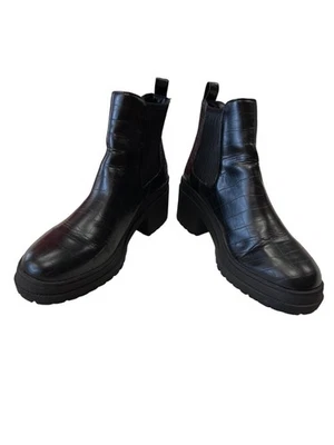 Женские черные ботинки челси с тиснением под крокодила Topshop размер 7,5 SKU 8996 - Изображение 1 из 4