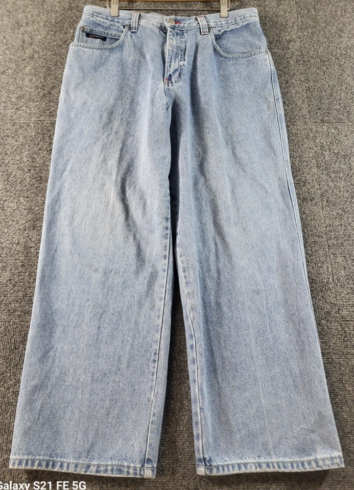 VTG Bugle Boy Y2K Loose Relaxed Wide Leg Jeans Mens ACT SZ 34x30 Lighter Wash - Image 1 of 4