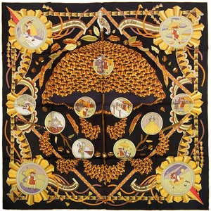 Hermes Scarf OMBRELLE MAGIQUE Silk Carre Foulard PIERRE MARIE 90cm - Picture 1 of 7