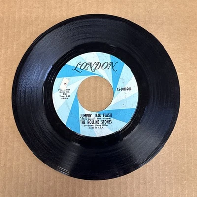 45 об/мин винтажный 7-дюймовый виниловый музыкальный автомат с одной пластинкой Rolling Stones Jumpin Jack Flash - Изображение 1 из 2