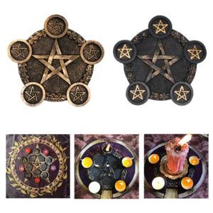 Resin Astrology Pentagram Candle Holder Tarot Witch Divination Plate Props Decor - Imagen 1 de 20