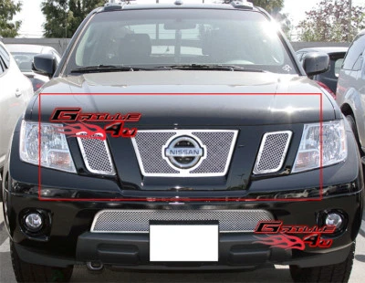 Fits 2009-2021 Nissan Frontier Main Upper Stainless Chrome Mesh Grille Insert - Image 1 of 2