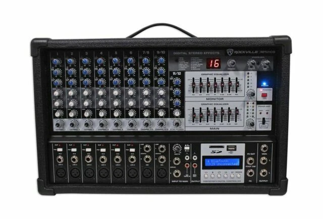 Rockville RPM109 12 Channel 4800w Powered Mixer