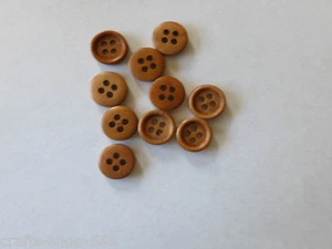 10 Knöpfe Holzknöpfe Knöppe Rund  Braun ca:11 mm Neu - Bild 1 von 1