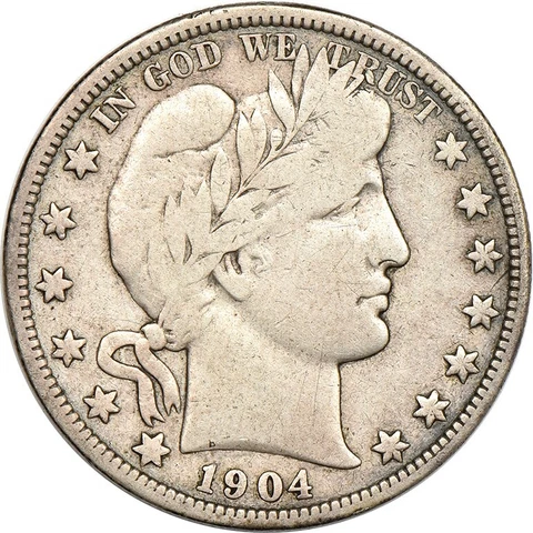 1904-S Barber Half Dollar, VG Cleaned, 50c C00064639 Cover