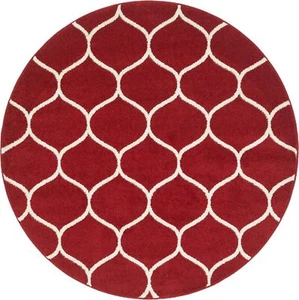 Unique Loom Trellis Frieze Collection Area Rug - Rounded (5' 1" Round, Red/ I... - Picture 1 of 10