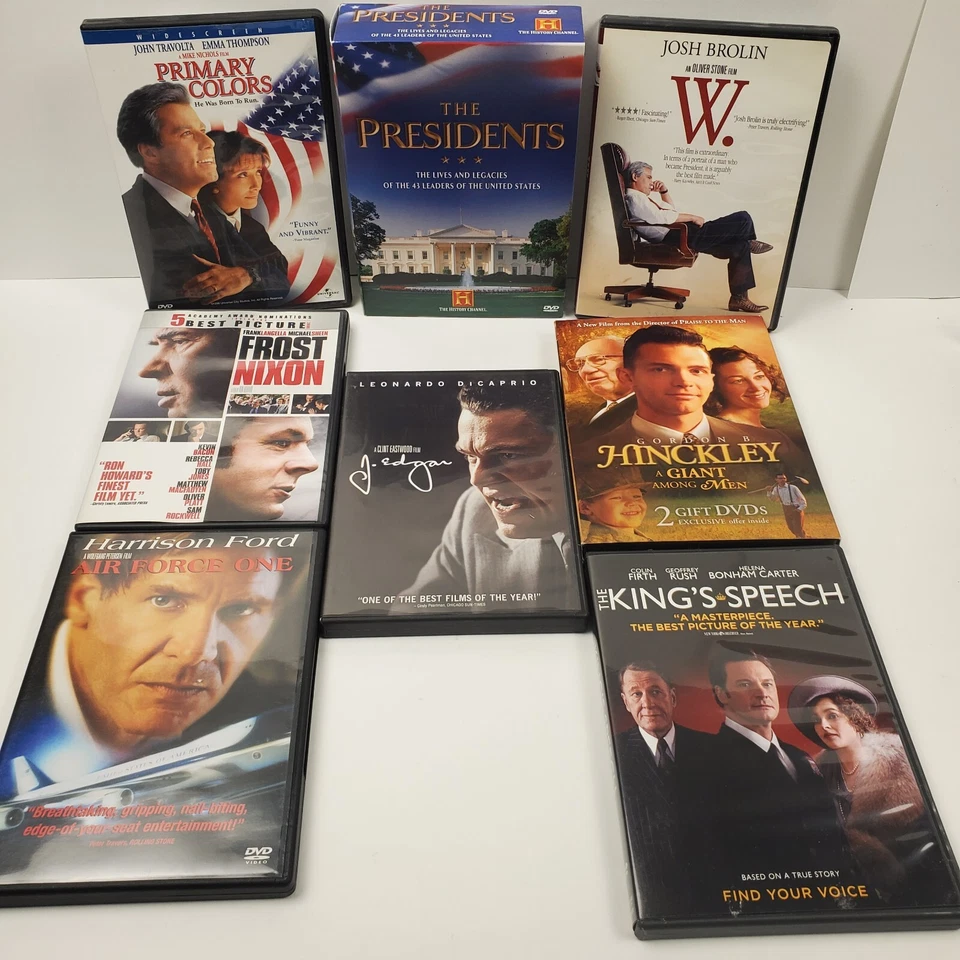 DVD Movie Lot Presidents Election History W., Primary Colors, J. Edgar, Nixon - Image 1 of 4