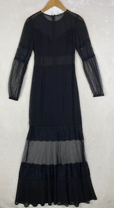 Express Maxi Dress Womens 0 Tall Black Lace Romantic Whimsigoth Fairy Grunge - Picture 1 of 14