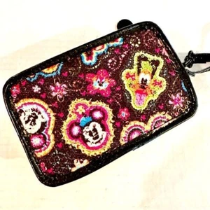 Disney Parks Clear Sequin Wristlet Mickey Mouse Pluto Goofy Zip Closure - Picture 1 of 7