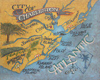 Grand Strand SC  map Print art decor Myrtle Beach vintage sign south Carolina