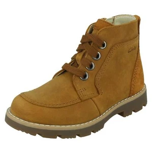 'Boys Clarks' Casual Ankle Boots - Heath Lace - Picture 1 of 19