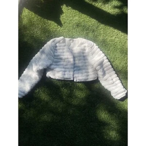 Justify Faux Fur Bolero Shrug Cropped Jacket Girls White Party Extra Large - Picture 1 of 3