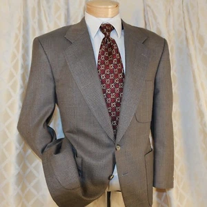 BURBERRY Gray Blue Orange Red Plaid Wool 2 Buttons Men Jacket Coat Size 42 S - Picture 1 of 11