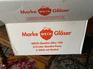 6 Weck Quadro- Glas 100 RR , 3/4 Liter mit Deckel - Bild 1 von 7