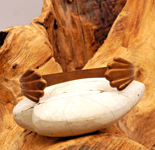 VALENTINO Bracciale vintage in rame smerlato a costine firmato KIM