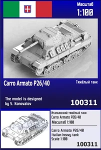 Tanque pesado italiano "ZEBRANO" 100311 Carro Armato P26/40 1/100 - Imagen 1 de 1