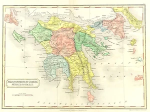 Islas Griegas por Samuel Butler mano fina color 1832 mapa original - Imagen 1 de 5