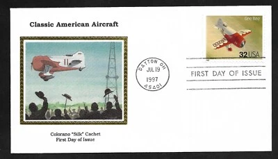 #3142i 32c Classic American Aircraft -Gee Bee- Colorano "Silk" FDC - Image 1 of 2