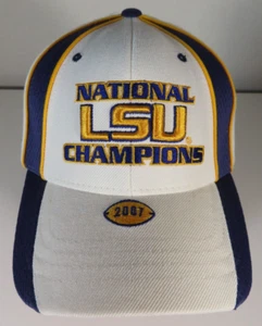 LSU Tigers National Champions 2007 Hat Cap Zephyr Z Hat Strapback BCS Three Time - Picture 1 of 8