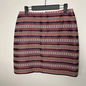 LOFT Women's A-Line Knee Length Striped Jacquard Skirt Size 6 Multicolor - Picture 1 of 6