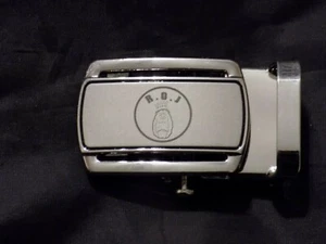 Masonic Black Leather Ratchet Belt and Buckle ROJ Shriner Fits up to 60" NEW! - Picture 1 of 3