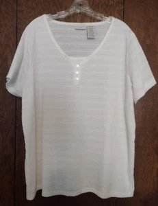 White Stag Women's Short Sleeve Top- White - Size 2X (18W/20W)-VG Condition - Picture 1 of 6