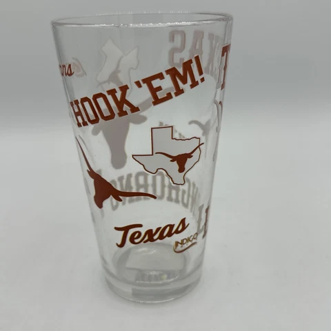 indigo falls Texas Long Horns Pint Glass. New With Tags Cover