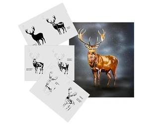 AS-352 Deer stencil acrylic airbrush spray wall paint ! Duty-fees free ! - Picture 1 of 2