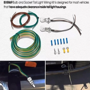 BX8869 Towing Bulb and Socket Tail Light Wiring Kit For Most Vehicles Trailer - Imagen 1 de 13