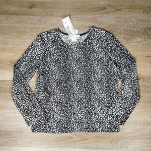 Claudia Richard Vintage Y2K Longsleeve Shirt Large schwarz grau Boho Grunge USA - Bild 1 von 6