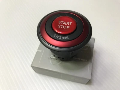 🚗 NISSAN GENUINE OEM NISMO IGNITION SWITCH COVER RED PUSH START BUTTON FOR 370Z - Image 1 of 4